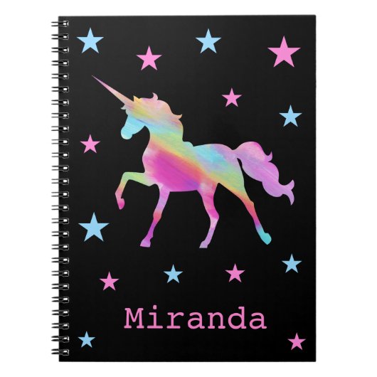 Carnet Rainbow Unicorn Et Stars (Devant)