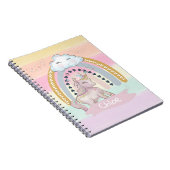 Carnet 🦄 Rainbow Unicorn Girl Nom personnalisé (Côté Droit)