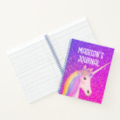 Carnet Rainbow Unicorn Purple Parties scintillant Monogra (Intérieur)