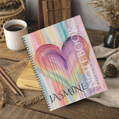 Carnet Rainbow Watercolor Heart Making Dreams Come True