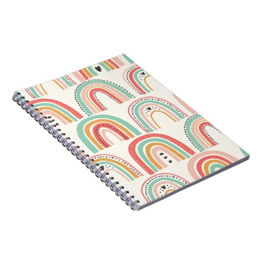 Carnet Rainbows scandinave : Motif d'art naïf. (Côté Droit)