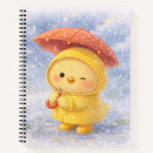 Carnet Rainy Alma Notebook | Cute Chick with Umbrella (Devant)