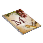 Carnet Raisins de vin rouge Cork Monogramme Note initiale (Côté Droit)