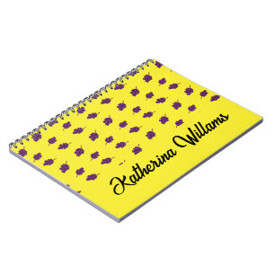 Carnet Raisins pourpres personnalisés jaune