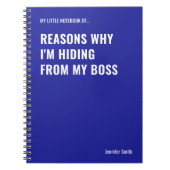 Carnet Raisons pour lesquelles je cache une citation drôl (Devant)