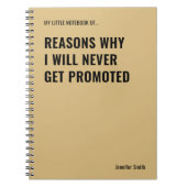 Carnet Raisons pour lesquelles je ne citerai jamais drôle (Devant)