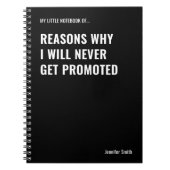 Carnet Raisons pour lesquelles je ne citerai jamais drôle (Devant)