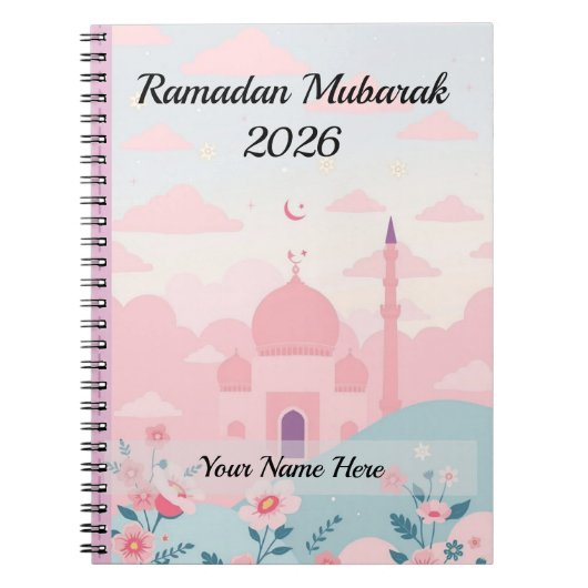 Carnet Ramadan Rose Pâle Mignon (Devant)
