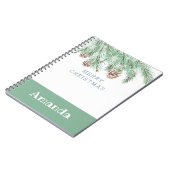 Carnet rameaux avec cônes, Noël, cônes de Noël (Côté gauche)