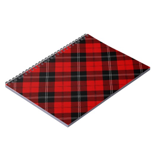 Carnet Ramsay tartan rouge noir plaid (Côté gauche)
