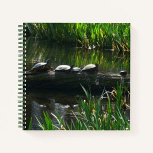 Carnet Rangée de tortues photo verte de la nature