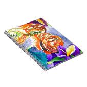 Carnet Ranunculus et Iris, art à l'aquarelle (Côté Droit)