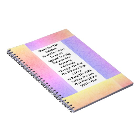 Carnet Rappelez-Vous L'Arc En Ciel (Côté Droit)