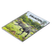 Carnet Raptor Velociraptor Dinosaur Monogramme (Côté gauche)