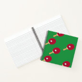 Carnet Raquette de ping-pong et boule sur vert (Intérieur)
