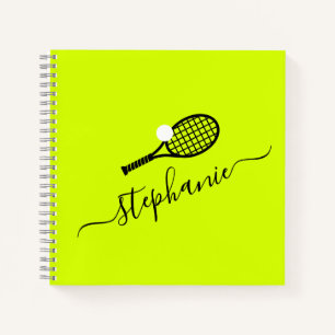 Carnet Raquette de tennis et nom de balle Monogramme Pers