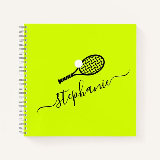 Carnet Raquette de tennis et nom de balle Monogramme Pers (Devant)
