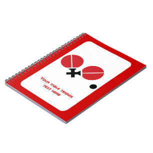 Carnet Raquettes de ping-pong de table et boule noir, rou