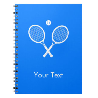 Carnet Raquettes de tennis blanc sur bleu Personnalisé