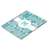 Carnet Raquettes de Tennis Bleu & Blanc Balles Nom du Jou (Côté gauche)