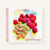 Carnet Raspberries et Almonds Watercolor Custom (Devant)
