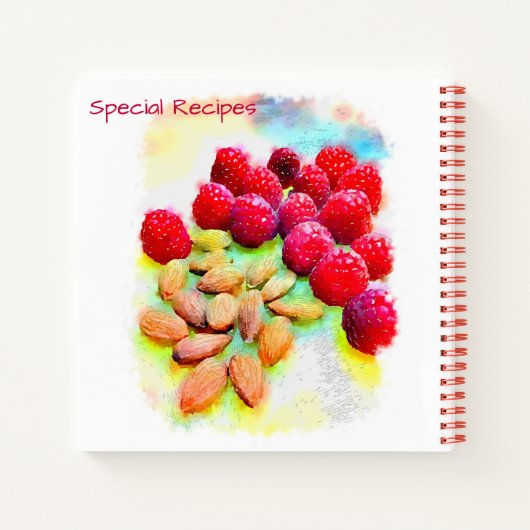 Carnet Raspberries et Almonds Watercolor Custom (Dos)