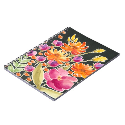 Carnet Rassemblement splendide - Fleurs roses et orange (Côté gauche)