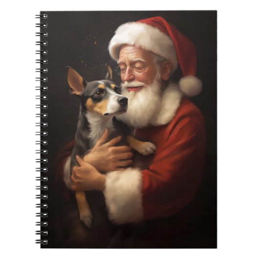 Carnet Rat Terrier Avec Noël Festif Du Père Noël (Devant)