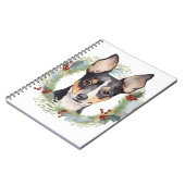 Carnet Rat Terrier Fête de Noël Wreath Pup (Côté gauche)