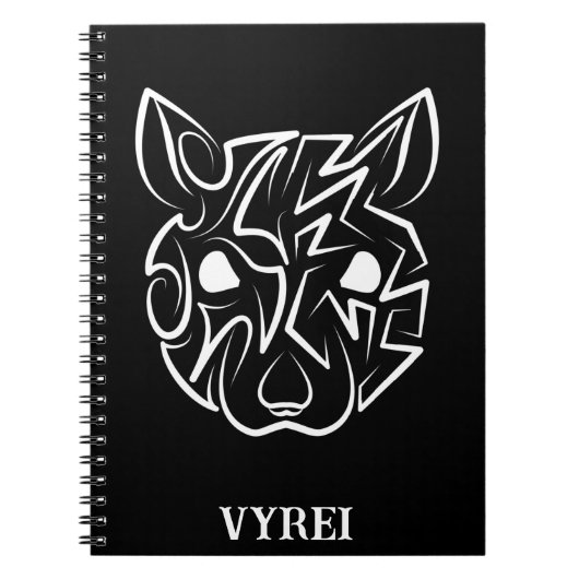 Carnet Rat tribal noir et blanc (Devant)