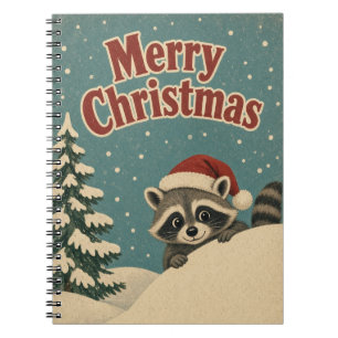 Carnet Raton laveur dérive hivernale Animal Noël