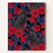 Carnet Ravages et roses avec des feuilles bleu foncé (Dos)