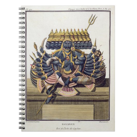 Carnet Ravana, roi de démon de la Ceylan, du 'voyage Ind (Devant)