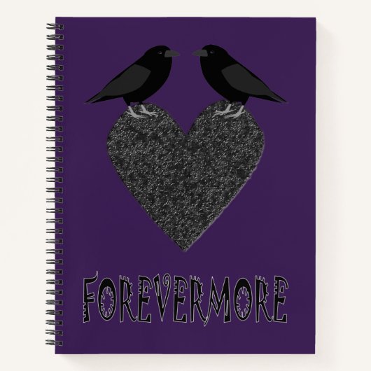 Carnet Ravens gothiques et Coeur noir (Devant)