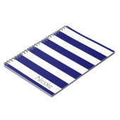 Carnet rayé bleu de minuit personnalisé (Côté gauche)