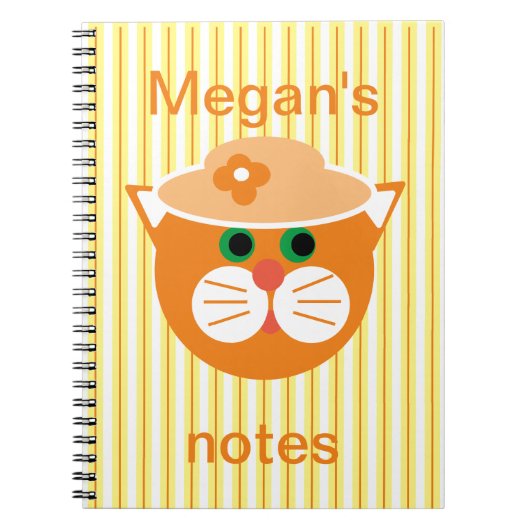 Carnet rayé de chats de Lady Orange (Devant)