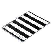 Carnet rayé noir et blanc personnalisé (Côté gauche)