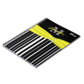 Carnet rayé noir jaune personnalisé (Côté gauche)