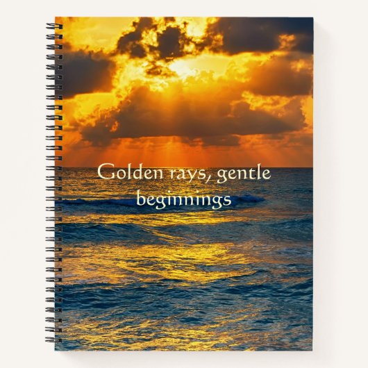 Carnet Rayons dorés Débuts doux Rayon de soleil Océan (Devant)