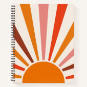 Carnet Rayons Soleil Rétro Coucher Soleil Orange Jaune Ro (Devant)