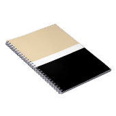 Carnet Rayure Abstraite Beige Noir (Côté Droit)