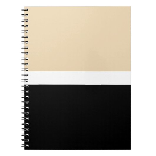 Carnet Rayure Abstraite Beige Noir (Devant)
