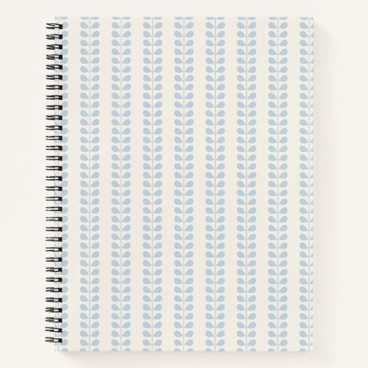 Carnet Rayure de feuille bleu clair (Devant)