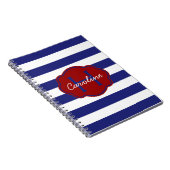 Carnet Rayure horizontale classique bleue et blanche (Côté Droit)