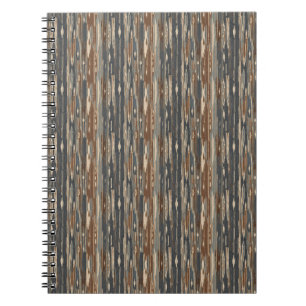 Carnet Rayure Rétro Vintage Brun Beige Bleu