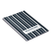 Carnet Rayure verticale personnalisée bleu gris (Côté Droit)
