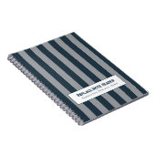 Carnet Rayure verticale personnalisée bleu gris (Côté Droit)