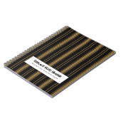 Carnet Rayure verticale personnalisée Noir Or (Côté gauche)