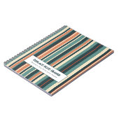 Carnet Rayure verticale personnalisée sarcelle rouille (Côté gauche)