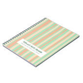 Carnet Rayure verticale personnalisée vert orange (Côté gauche)